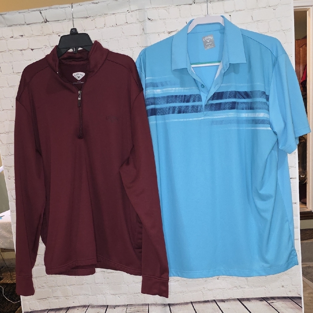 Callaway Golf Bundle: Opti-Dri Polo & 1/4 Zip Pullover Set‎ - Mens [Size Large